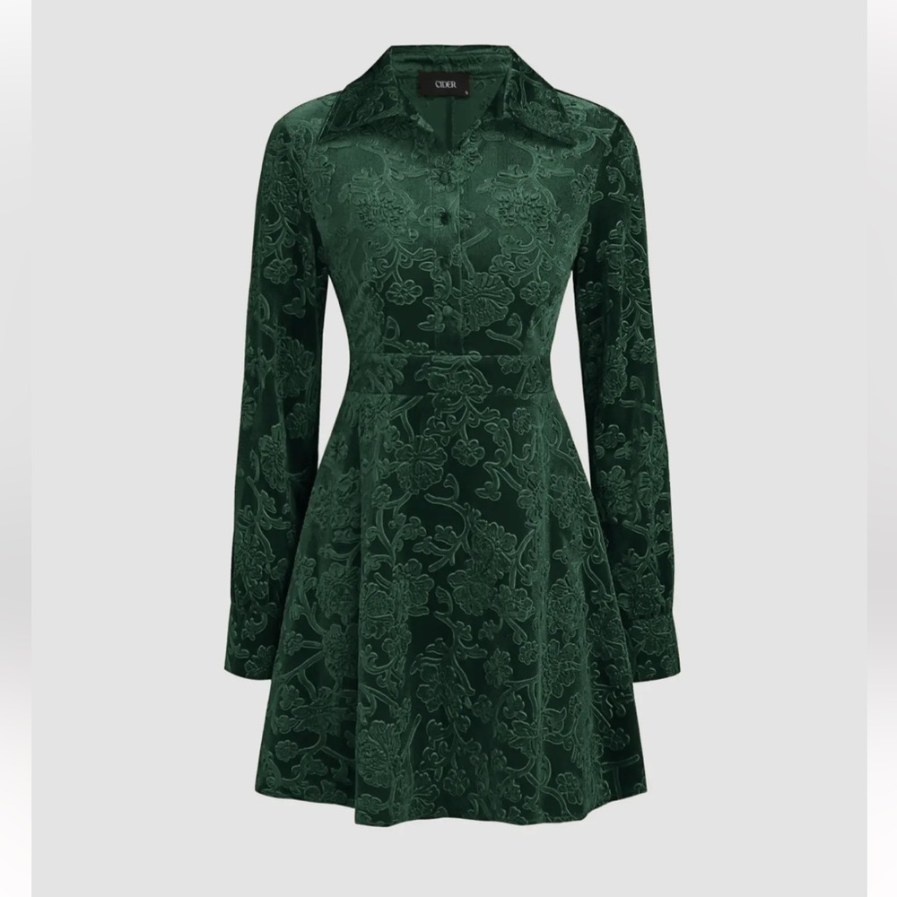 Floral Jacquard velvet mini dress - medium but very stretchy!